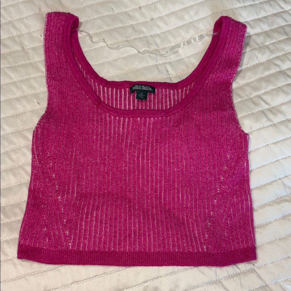 Wild Fable Fuchsia Ribbed Knit Top